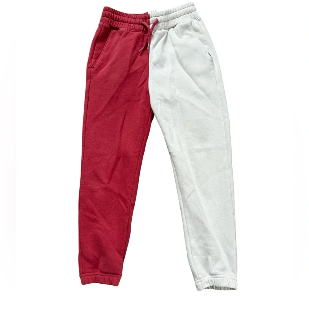 Abercrombie Kids Mauve & White Colorblock Joggers - Girls Size 7/8‎